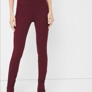 WHBM Woven Leggings, Dark Burgundy, NWT